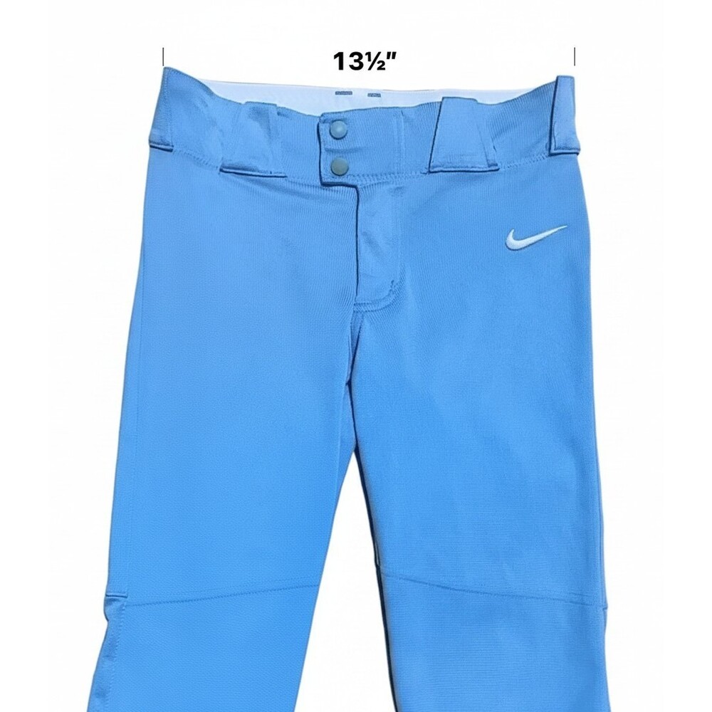 Nike Team Softball Pants Women Large Baby Blue 3/4 Cropped Capri 100% Polyester - Picture 10 of 13